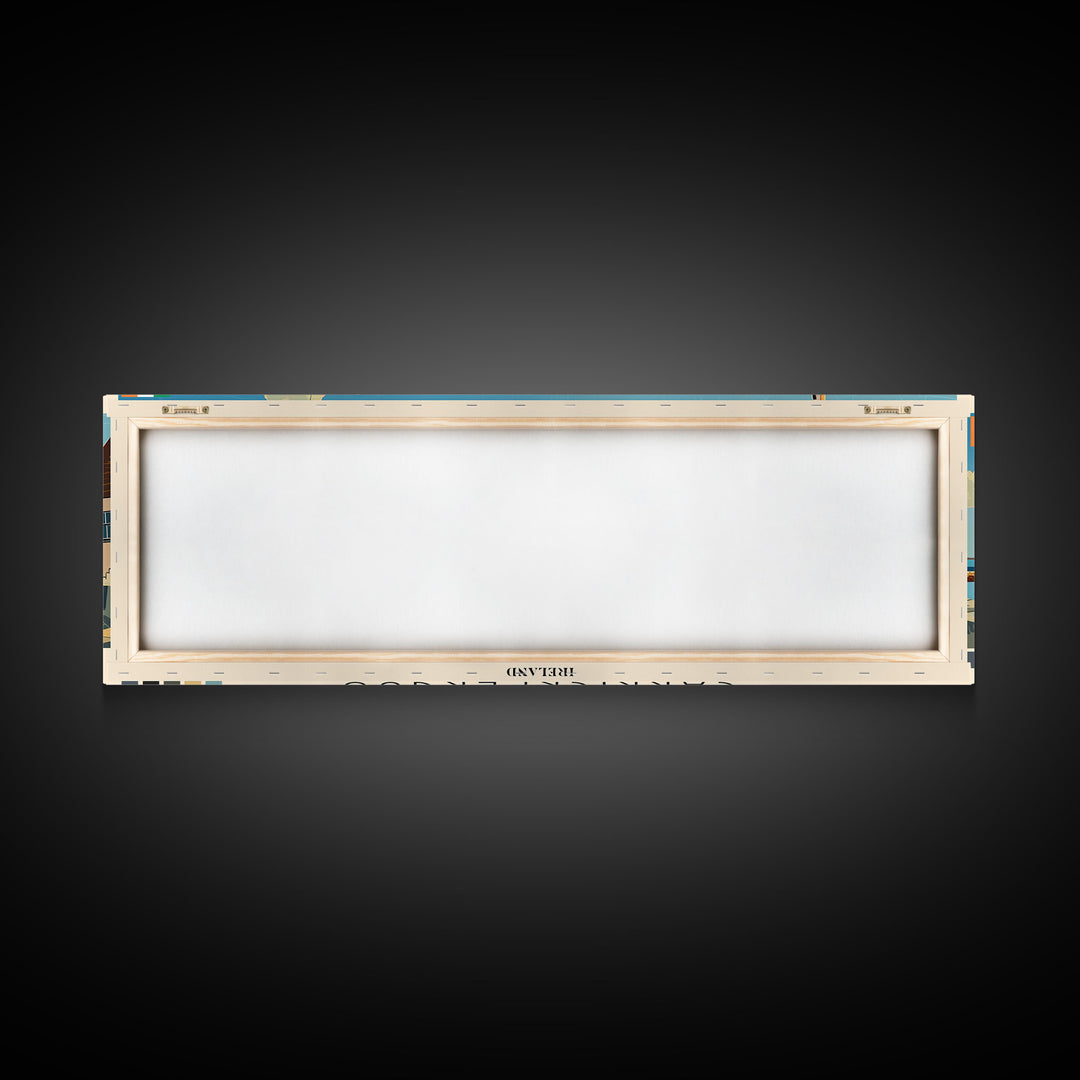 Carrickfergus, Ireland Panoramic Canvas Print, Carrickfergus, Ireland Painting, Ireland Art, Carrickfergus Travel Poster, Travel Art, Living Room Painting