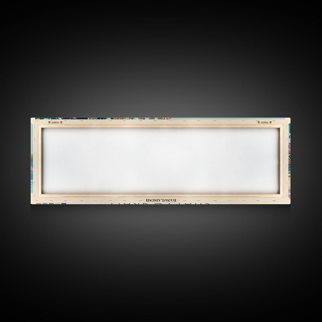 Chattogram, Bangladesh Panoramic Canvas Print, Chattogram, Bangladesh Painting, Bangladesh Art, Chattogram Travel Poster, Travel Art, Guest Room Painting