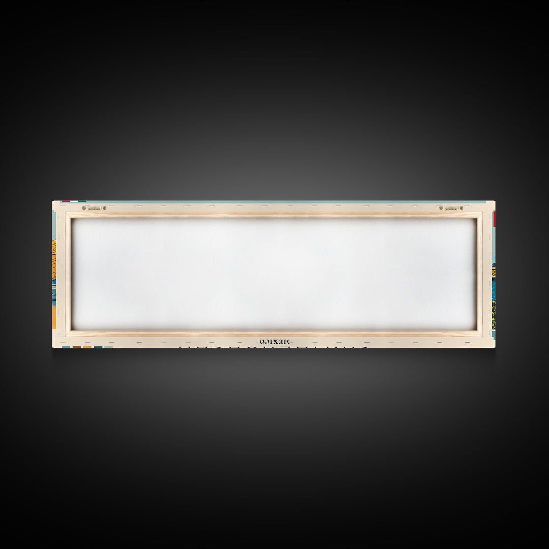 Chimalhuacan, Mexico Panoramic Canvas Print, Chimalhuacan, Mexico Painting, Mexico Art, Chimalhuacan Travel Poster, Travel Art, Living Room Painting