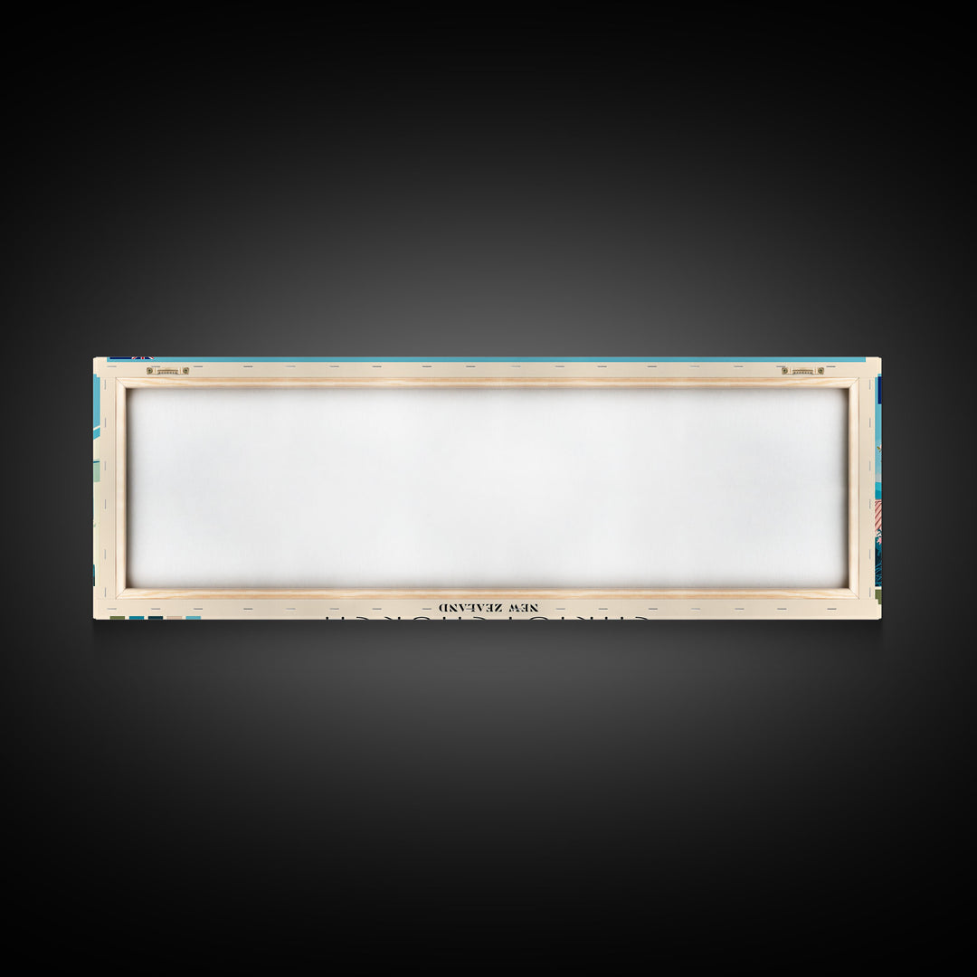 Christchurch, New Zealand Panoramic Canvas Print, Christchurch, New Zealand Painting, New Zealand Art, Christchurch Travel Poster, Travel Art, Housewarming Gift