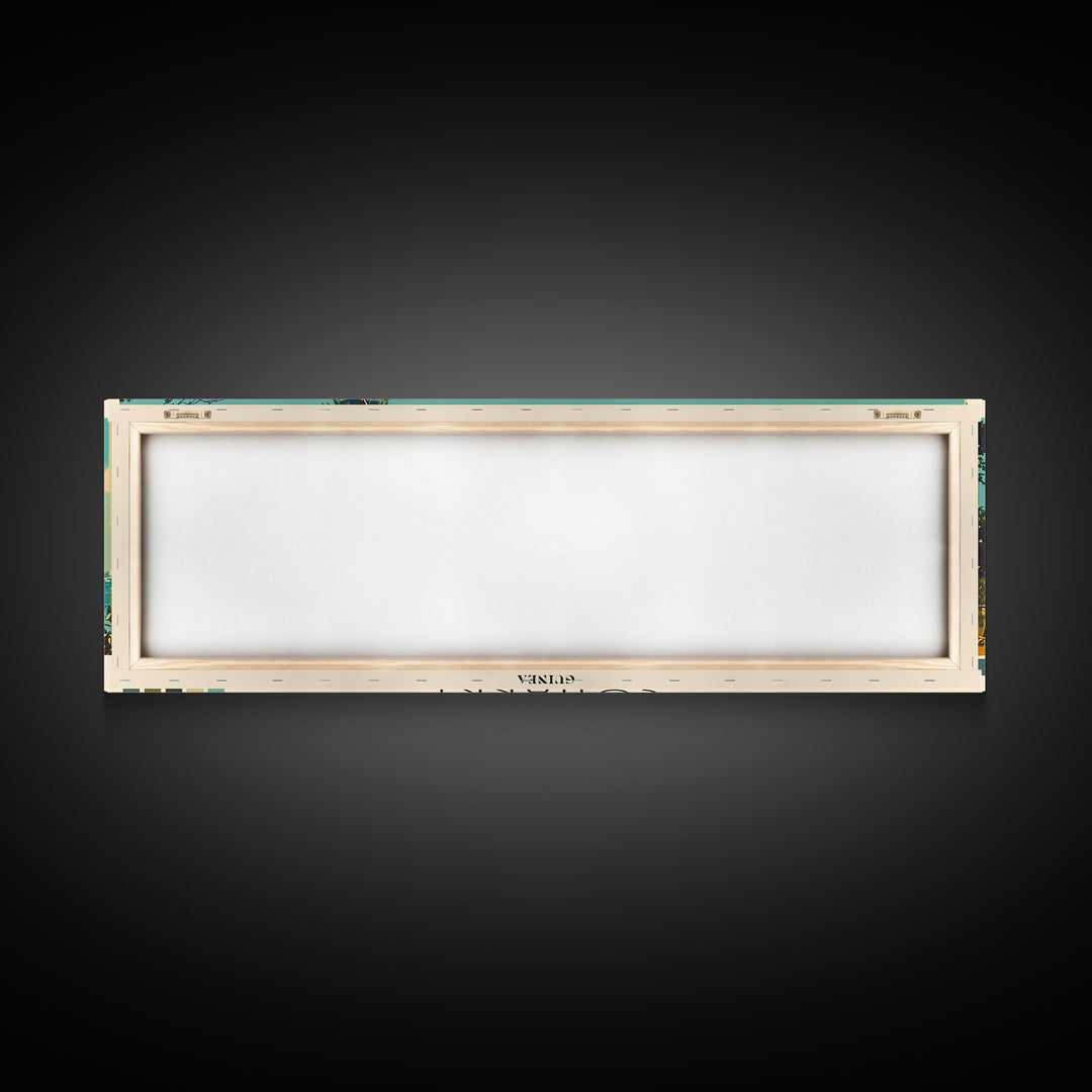 Conakry, Guinea Panoramic Canvas Print, Conakry, Guinea Painting, Guinea Art, Conakry Travel Poster, Travel Art, Vacation Gift