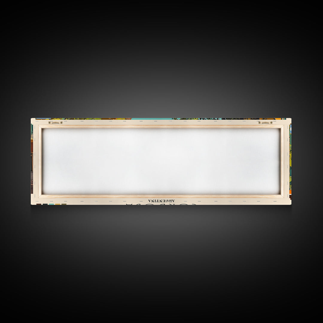 Cordoba, Argentina Panoramic Canvas Print, Cordoba, Argentina Painting, Argentina Art, Cordoba Travel Poster, Travel Art, Housewarming Gift