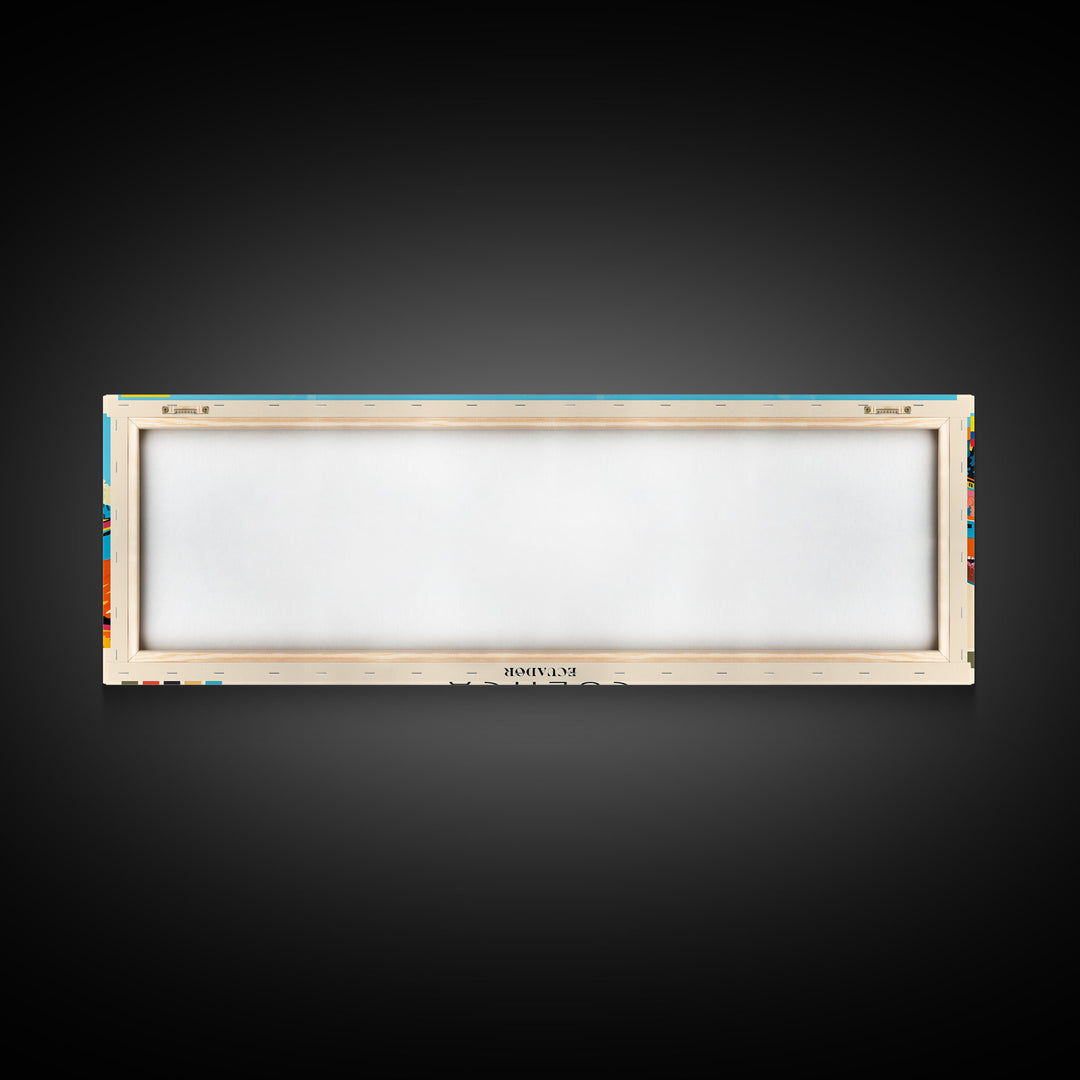 Cuenca, Ecuador Panoramic Canvas Print, Cuenca, Ecuador Painting, Ecuador Art, Cuenca Travel Poster, Travel Art, Guest Room Painting