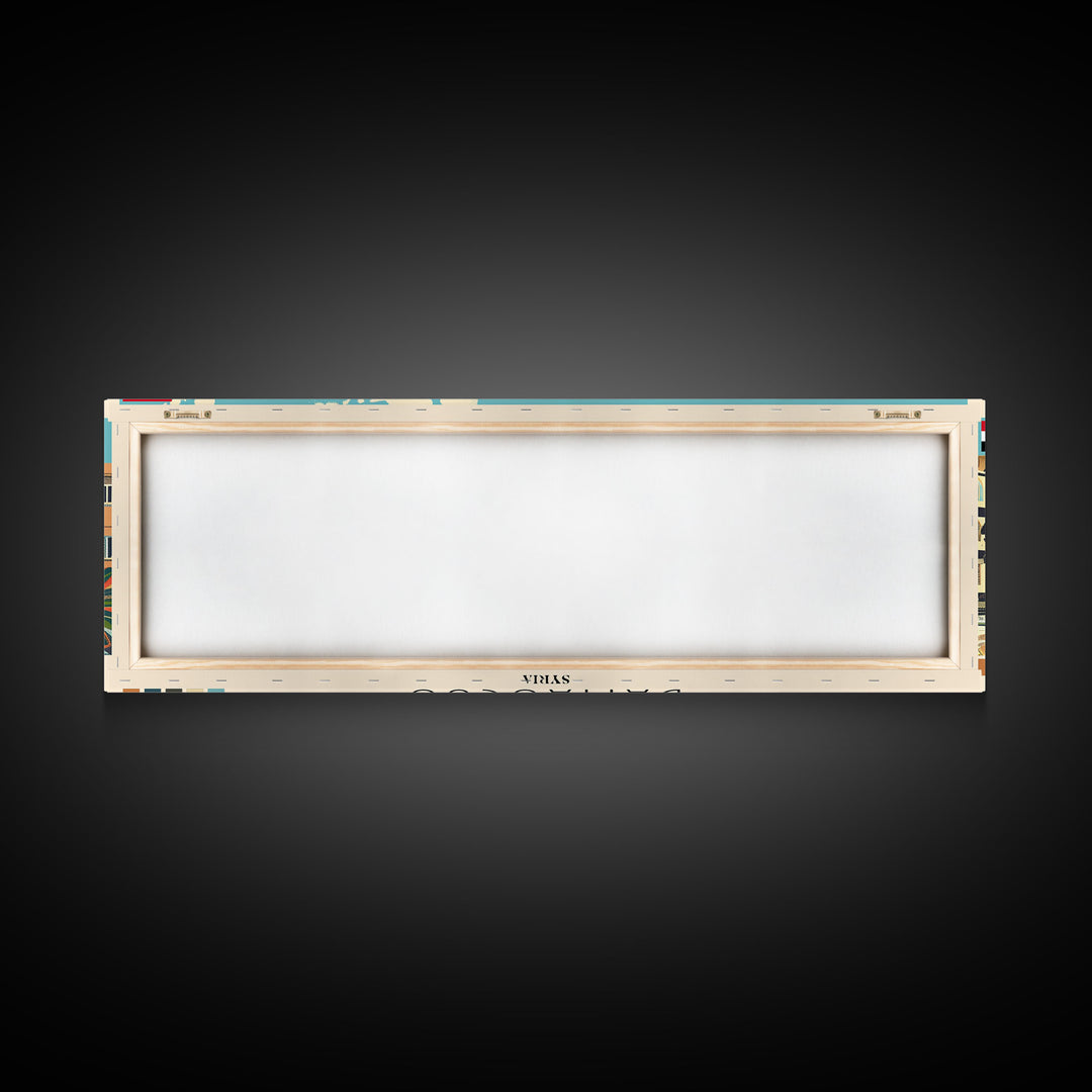 Damascus, Syria Panoramic Canvas Print, Damascus, Syria Painting, Syria Art, Damascus Travel Poster, Travel Art, Guest Room Painting