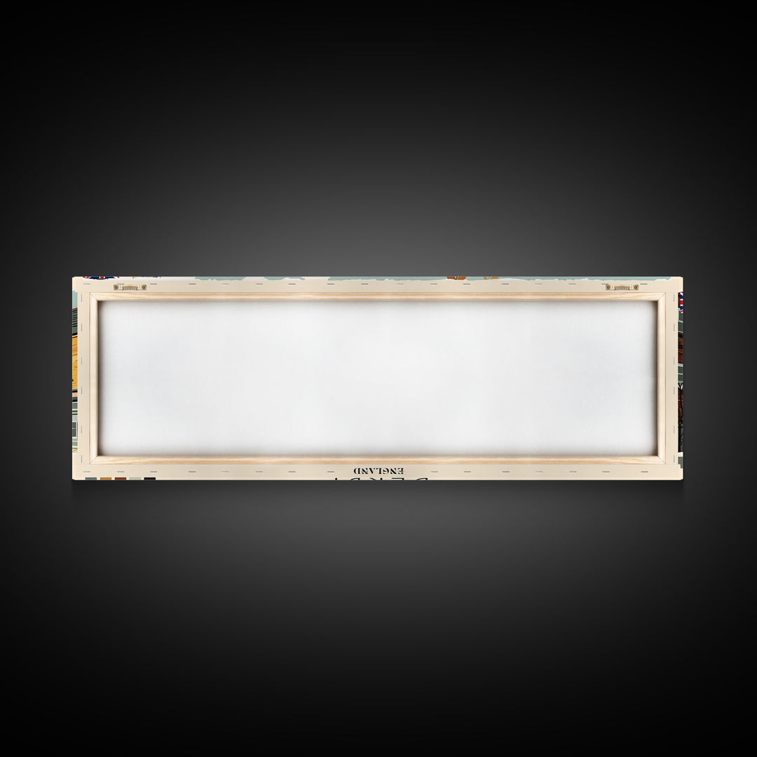 Derby, England Panoramic Canvas Print, Derby, England Painting, England Art, Derby Travel Poster, Travel Art, Vacation Gift