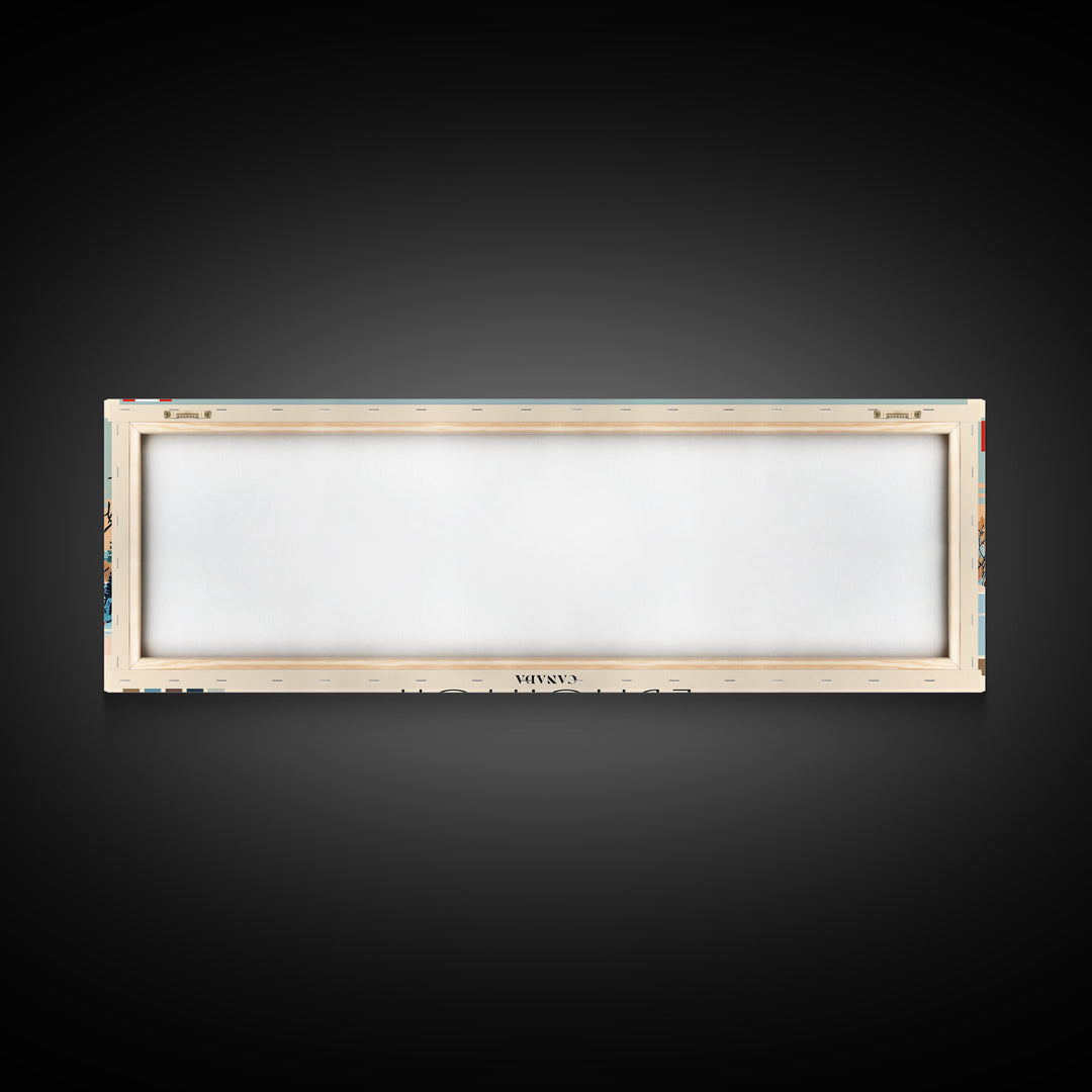 Edmonton, Canada Panoramic Canvas Print, Edmonton, Canada Painting, Canada Art, Edmonton Travel Poster, Travel Art, Living Room Painting