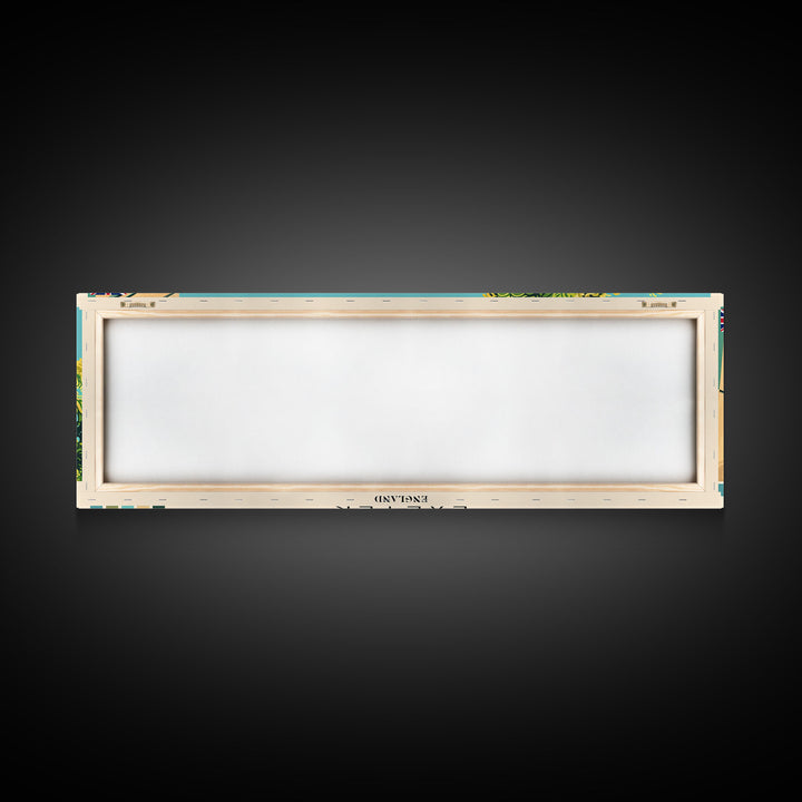 Exeter, England Panoramic Canvas Print, Exeter, England Painting, England Art, Exeter Travel Poster, Travel Art, Vacation Gift