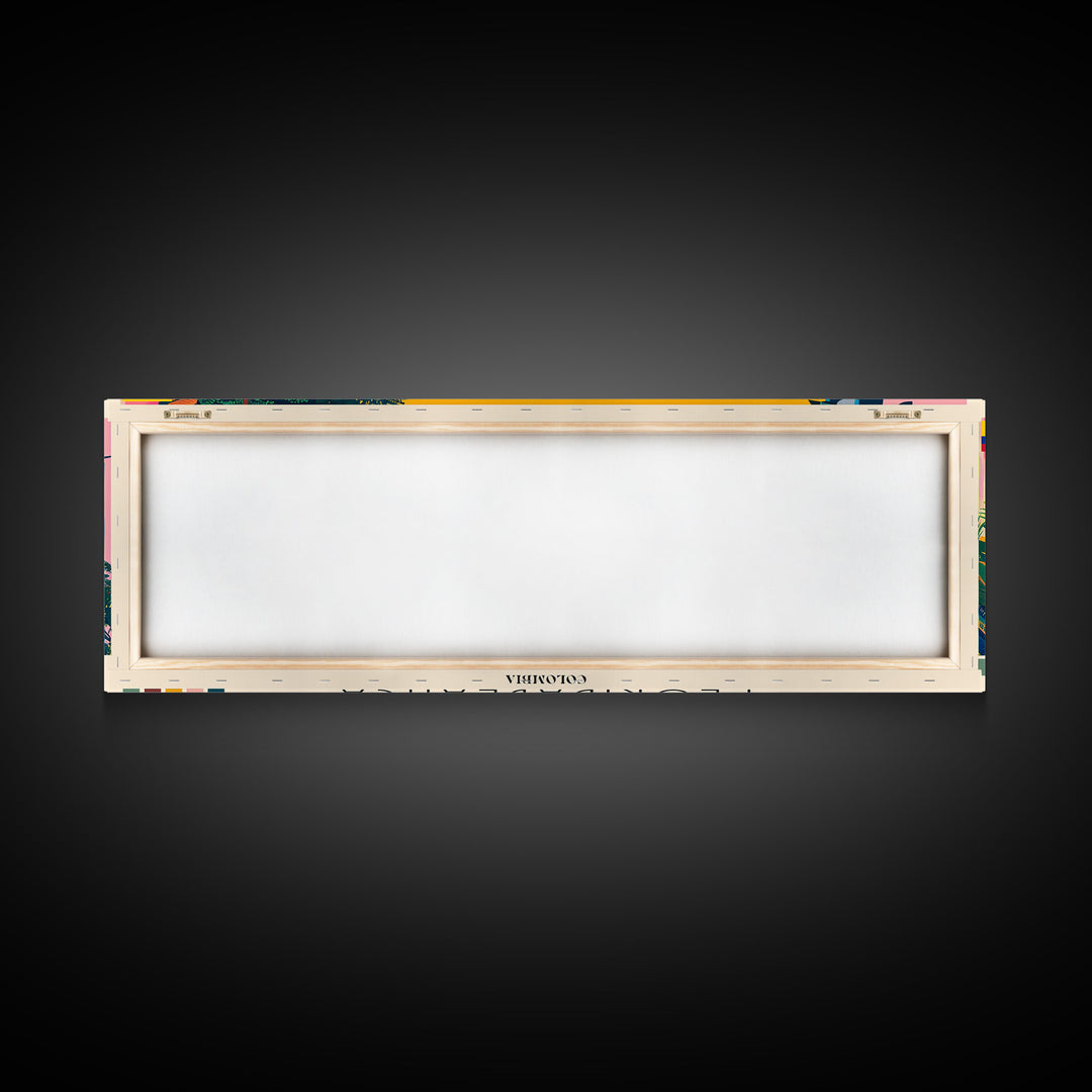 Floridablanca, Colombia Panoramic Canvas Print, Floridablanca, Colombia Painting, Colombia Art, Floridablanca Travel Poster, Travel Art, Housewarming Gift
