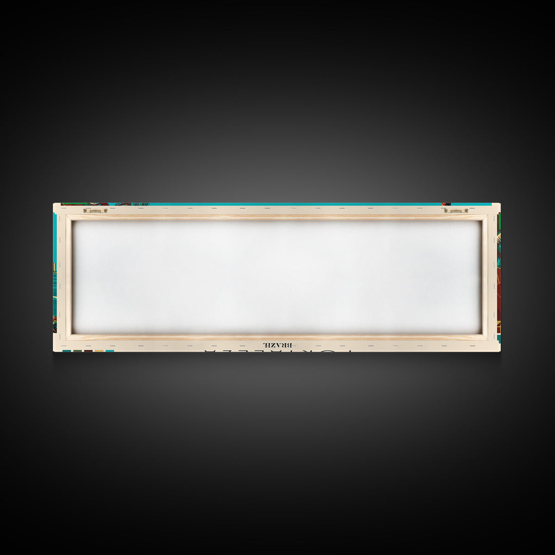 Fortaleza, Brazil Panoramic Canvas Print, Fortaleza, Brazil Painting, Brazil Art, Fortaleza Travel Poster, Travel Art, Guest Room Painting