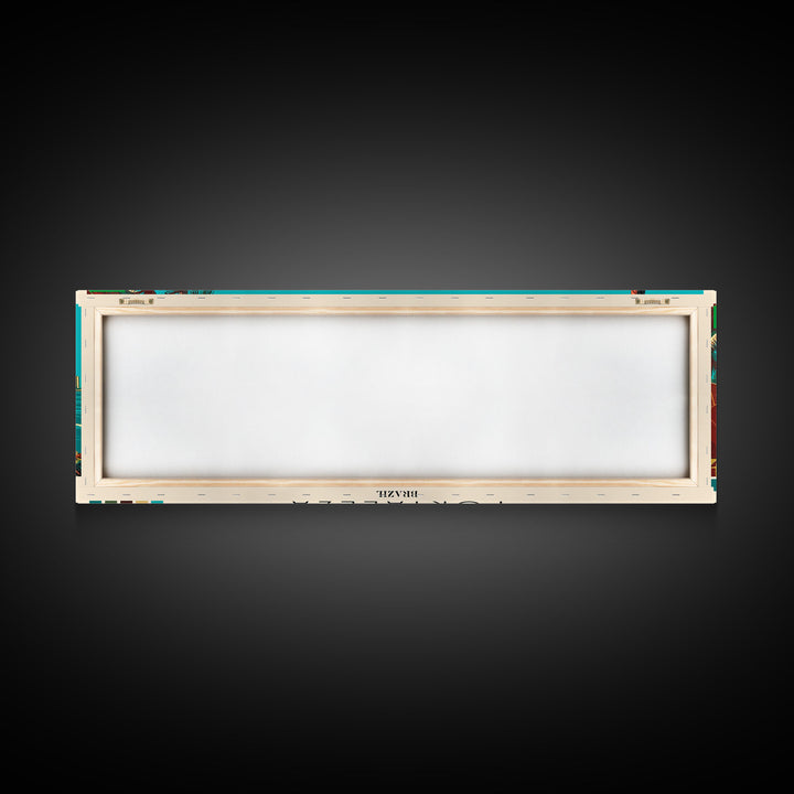 Fortaleza, Brazil Panoramic Canvas Print, Fortaleza, Brazil Painting, Brazil Art, Fortaleza Travel Poster, Travel Art, Guest Room Painting