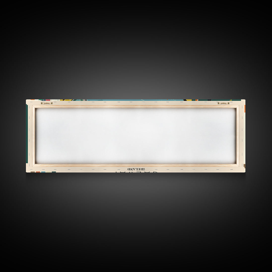 Galway, Ireland Panoramic Canvas Print, Galway, Ireland Painting, Ireland Art, Galway Travel Poster, Travel Art, Housewarming Gift