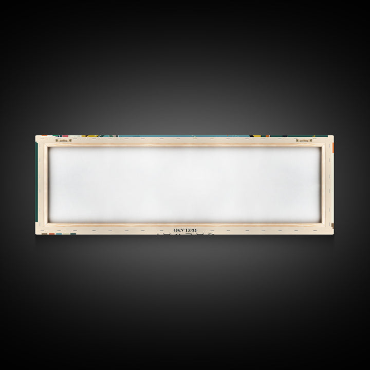 Galway, Ireland Panoramic Canvas Print, Galway, Ireland Painting, Ireland Art, Galway Travel Poster, Travel Art, Housewarming Gift