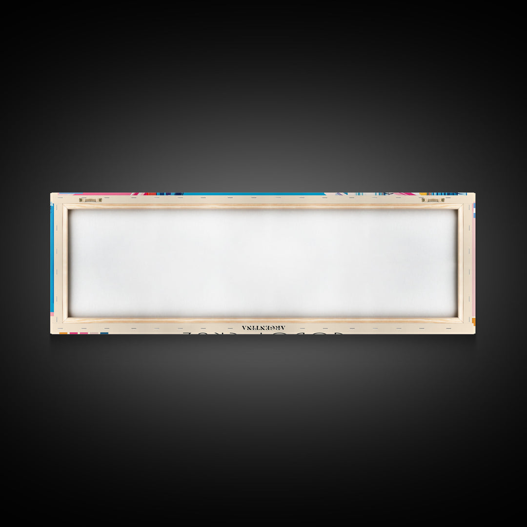 Godoy Cruz, Argentina Panoramic Canvas Print, Godoy Cruz, Argentina Painting, Argentina Art, Godoy Cruz Travel Poster, Travel Art, Guest Room Painting