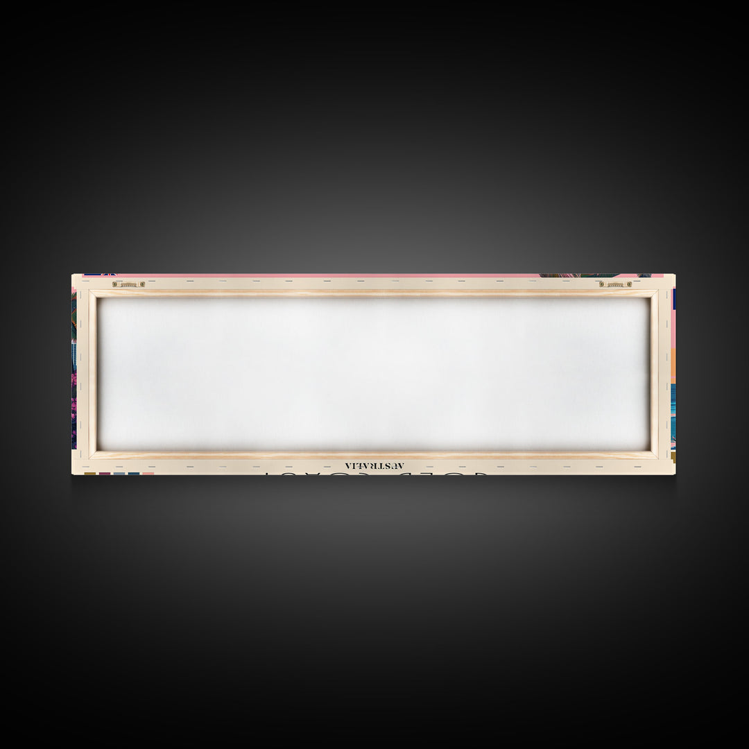 Gold Coast, Australia Panoramic Canvas Print, Gold Coast, Australia Painting, Australia Art, Gold Coast Travel Poster, Travel Art, Living Room Painting