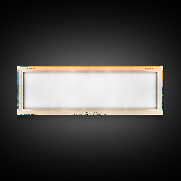 Gonder, Ethiopia Panoramic Canvas Print, Gonder, Ethiopia Painting, Ethiopia Art, Gonder Travel Poster, Travel Art, Guest Room Painting