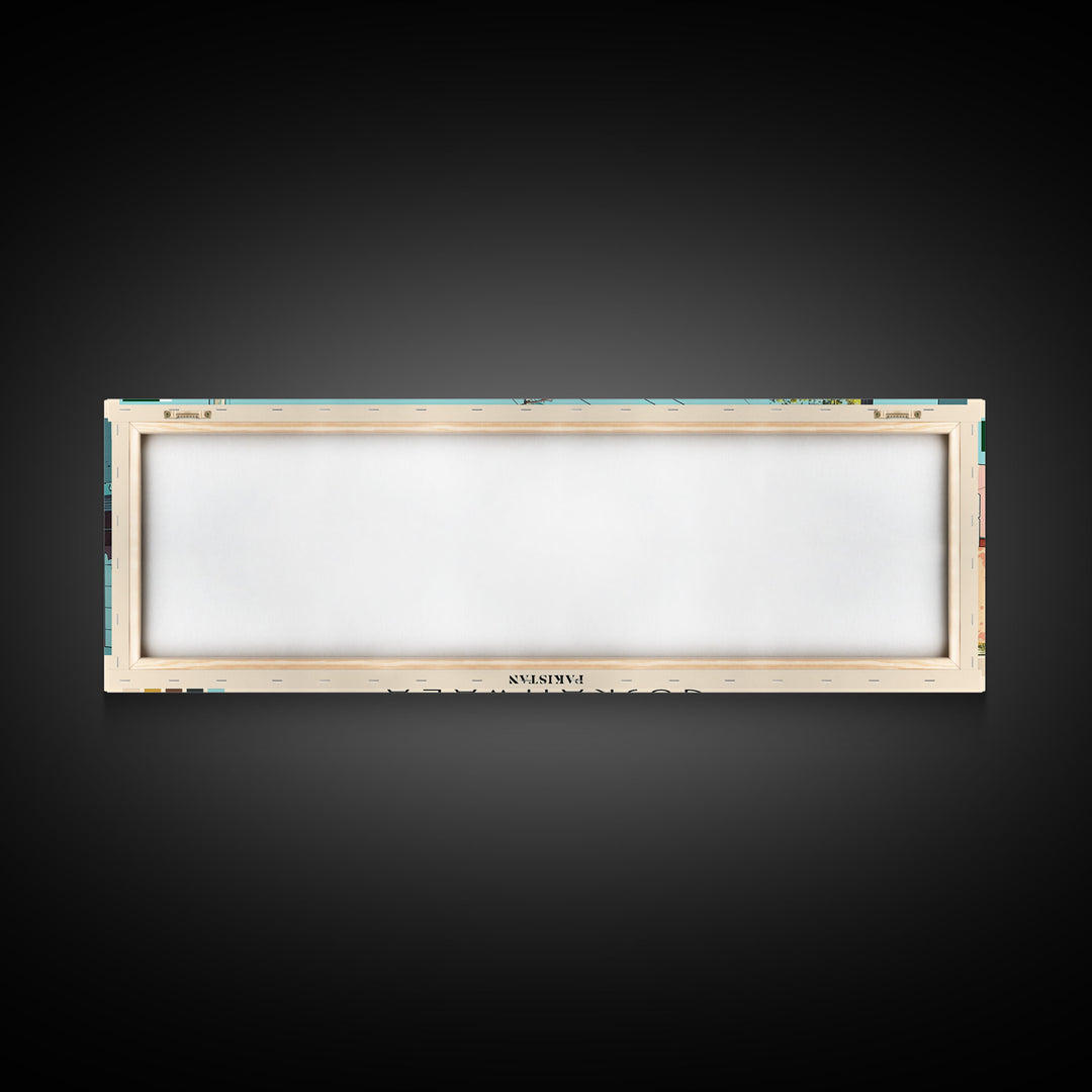 Gujranwala, Pakistan Panoramic Canvas Print, Gujranwala, Pakistan Painting, Pakistan Art, Gujranwala Travel Poster, Travel Art, Housewarming Gift