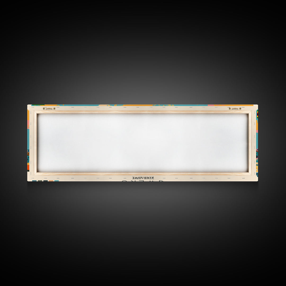 Gweru, Zimbabwe Panoramic Canvas Print, Gweru, Zimbabwe Painting, Zimbabwe Art, Gweru Travel Poster, Travel Art, Guest Room Painting