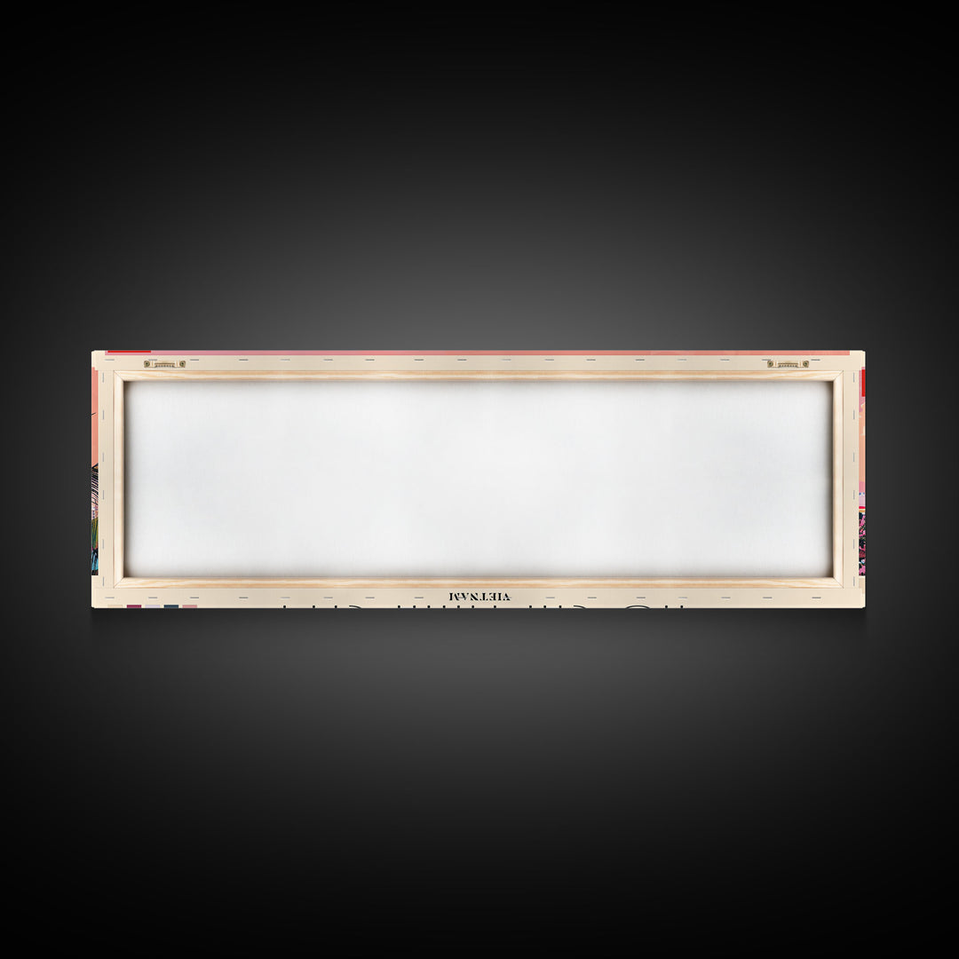 Ho Chi Minh City, Vietnam Panoramic Canvas Print, Ho Chi Minh City, Vietnam Painting, Vietnam Art, Ho Chi Minh City Travel Poster, Travel Art, Housewarming Gift