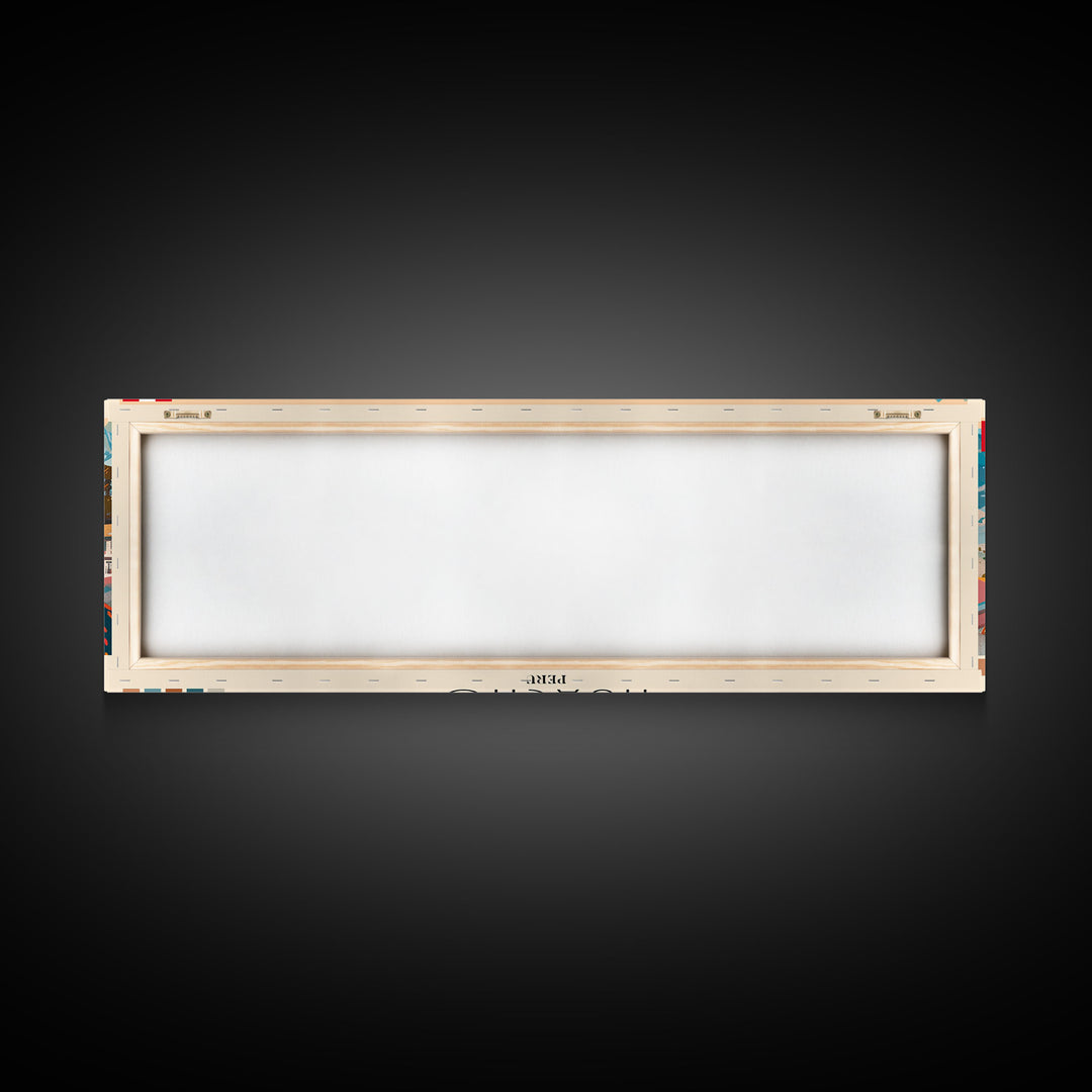 Huacho, Peru Panoramic Canvas Print, Huacho, Peru Painting, Peru Art, Huacho Travel Poster, Travel Art, Guest Room Painting