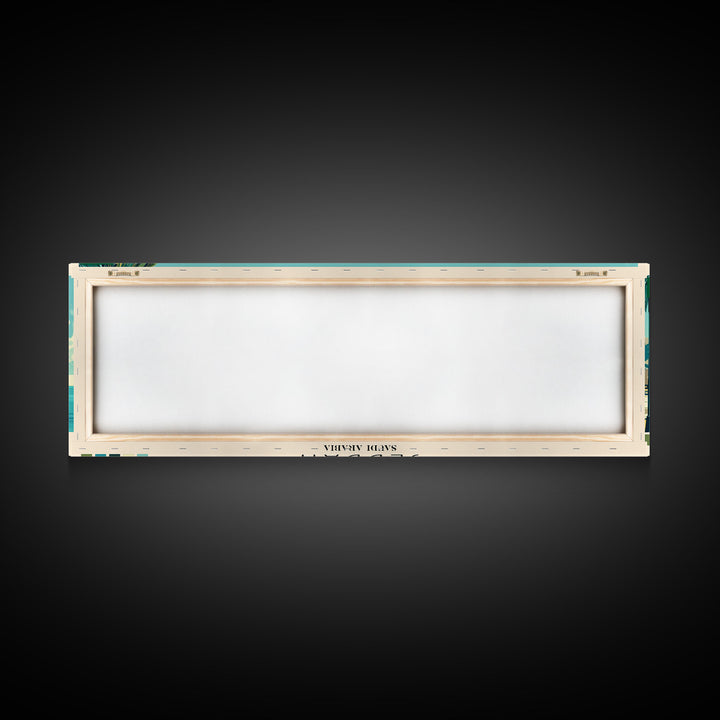 Jeddah, Saudi Arabia Panoramic Canvas Print, Jeddah, Saudi Arabia Painting, Saudi Arabia Art, Jeddah Travel Poster, Travel Art, Guest Room Painting