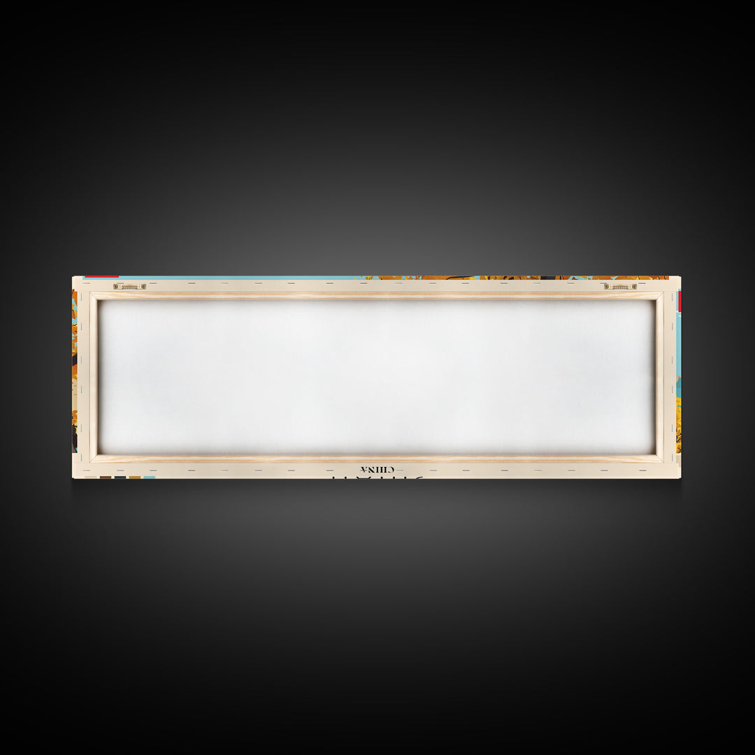 Jinan, China Panoramic Canvas Print, Jinan, China Painting, China Art, Jinan Travel Poster, Travel Art, Housewarming Gift