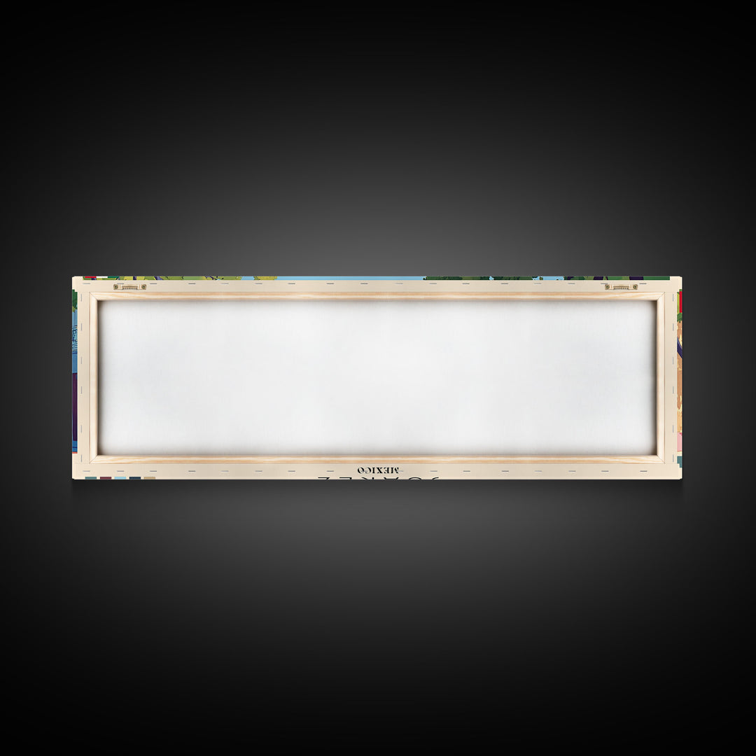 Juarez, Mexico Panoramic Canvas Print, Juarez, Mexico Painting, Mexico Art, Juarez Travel Poster, Travel Art, Living Room Painting