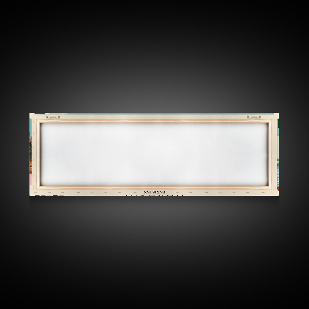 Karachi, Pakistan Panoramic Canvas Print, Karachi, Pakistan Painting, Pakistan Art, Karachi Travel Poster, Travel Art, Housewarming Gift