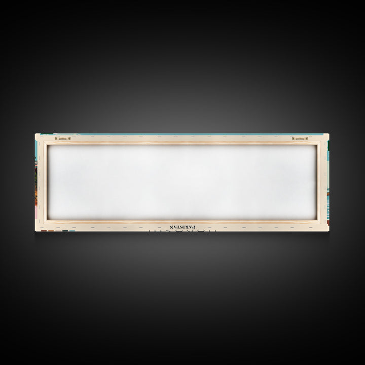 Karachi, Pakistan Panoramic Canvas Print, Karachi, Pakistan Painting, Pakistan Art, Karachi Travel Poster, Travel Art, Housewarming Gift