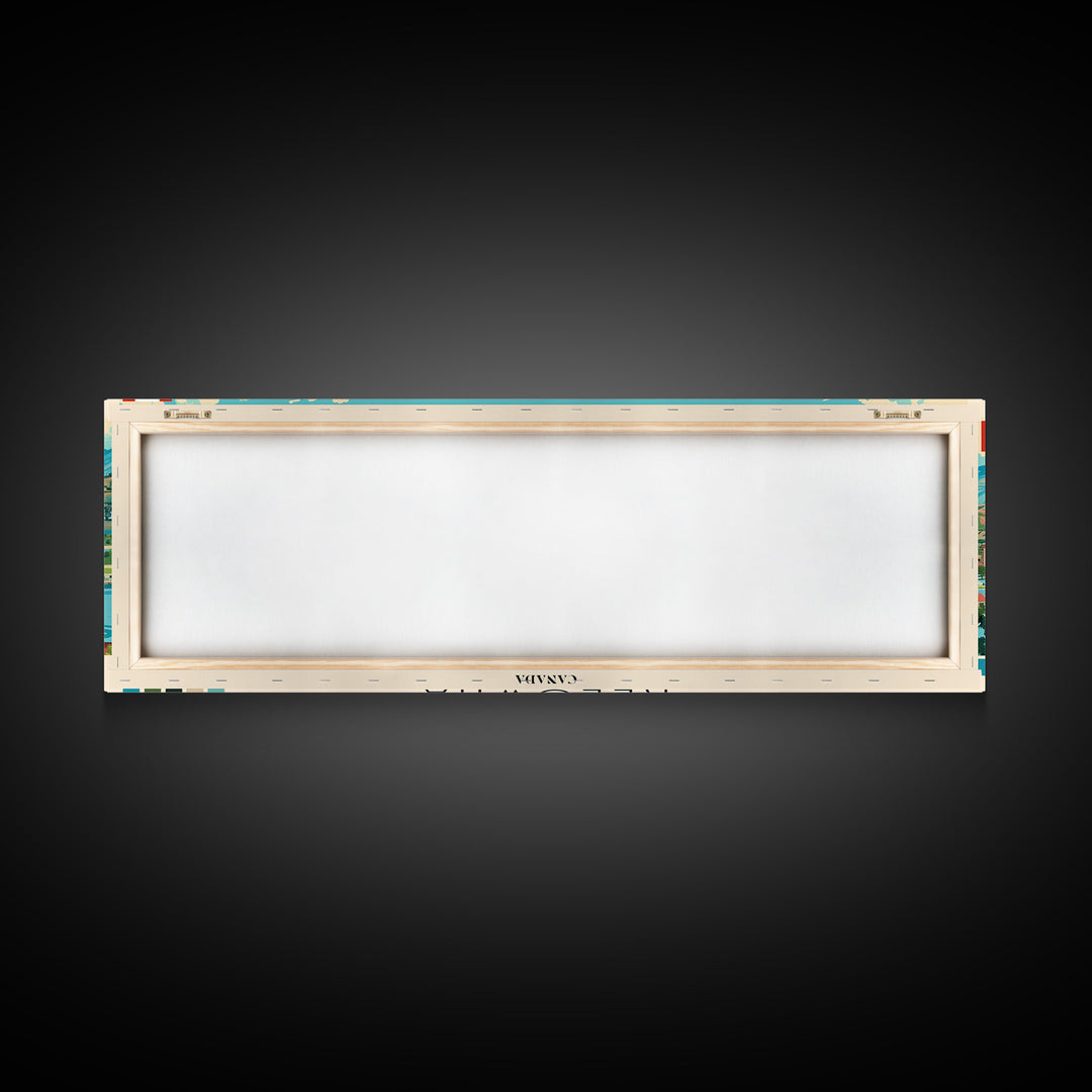 Kelowna, Canada Panoramic Canvas Print, Kelowna, Canada Painting, Canada Art, Kelowna Travel Poster, Travel Art, Guest Room Painting