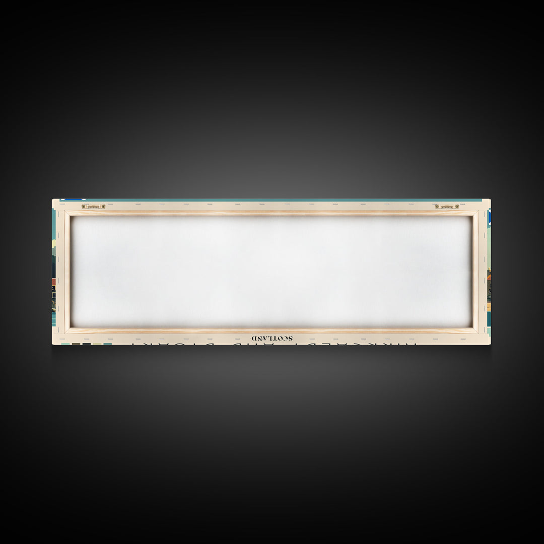 Kirkcaldy and Dysart, Scotland Panoramic Canvas Print, Kirkcaldy and Dysart, Scotland Painting, Scotland Art, Kirkcaldy and Dysart Travel Poster, Travel Art, Guest Room Painting