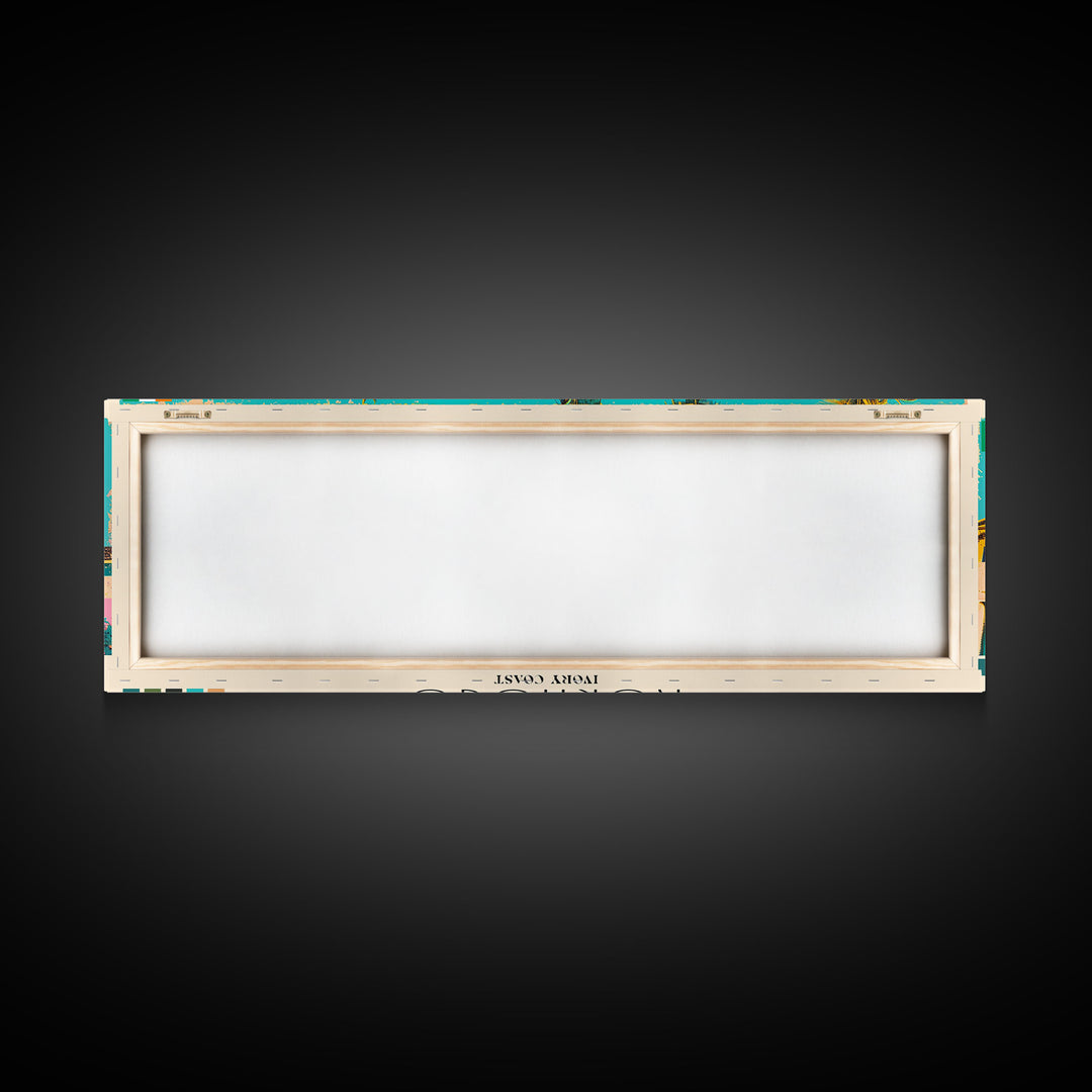 Korhogo, Ivory Coast Panoramic Canvas Print, Korhogo, Ivory Coast Painting, Ivory Coast Art, Korhogo Travel Poster, Travel Art, Vacation Gift