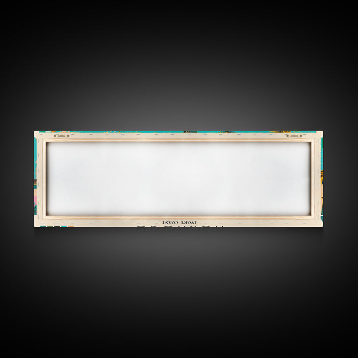 Korhogo, Ivory Coast Panoramic Canvas Print, Korhogo, Ivory Coast Painting, Ivory Coast Art, Korhogo Travel Poster, Travel Art, Vacation Gift
