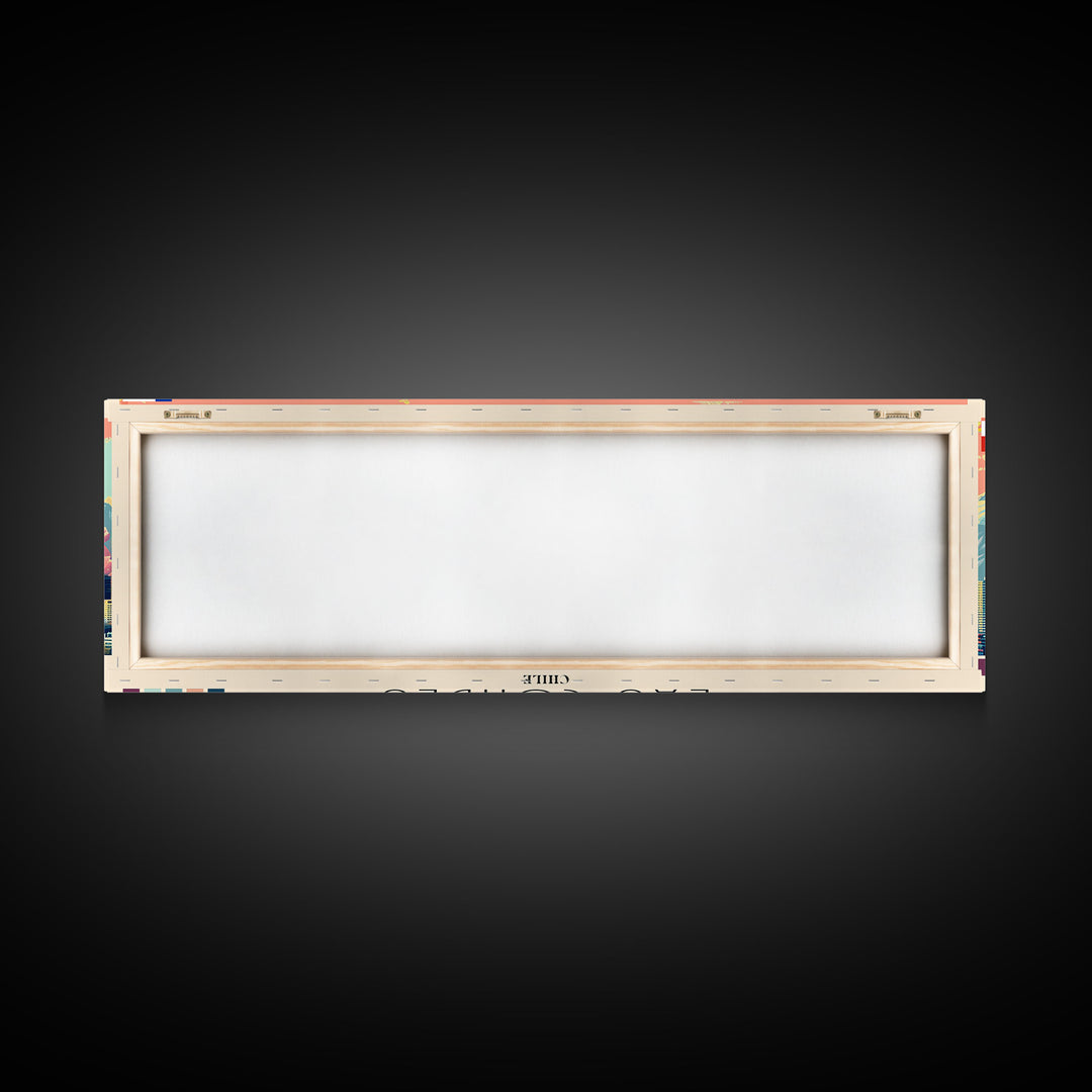 Las Condes, Chile Panoramic Canvas Print, Las Condes, Chile Painting, Chile Art, Las Condes Travel Poster, Travel Art, Guest Room Painting