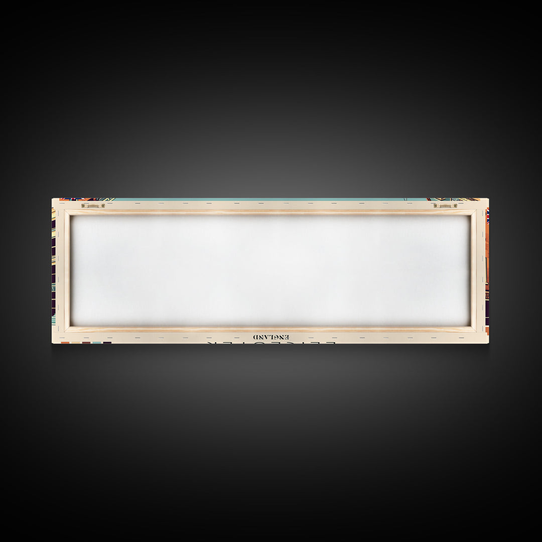 Leicester, England Panoramic Canvas Print, Leicester, England Painting, England Art, Leicester Travel Poster, Travel Art, Guest Room Painting