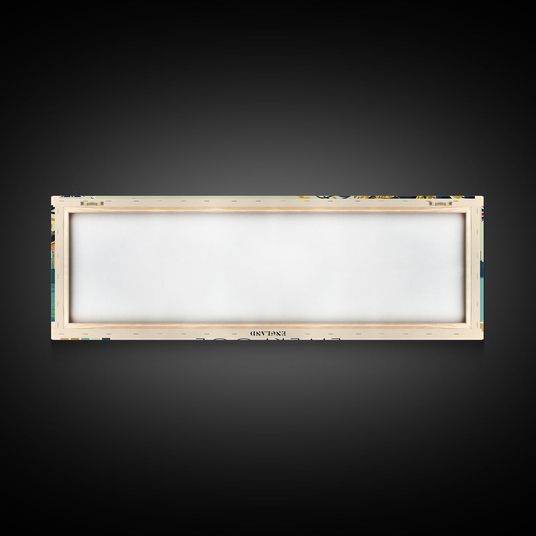 Liverpool, England Panoramic Canvas Print, Liverpool, England Painting, England Art, Liverpool Travel Poster, Travel Art, Guest Room Painting