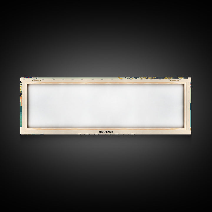 Liverpool, England Panoramic Canvas Print, Liverpool, England Painting, England Art, Liverpool Travel Poster, Travel Art, Guest Room Painting