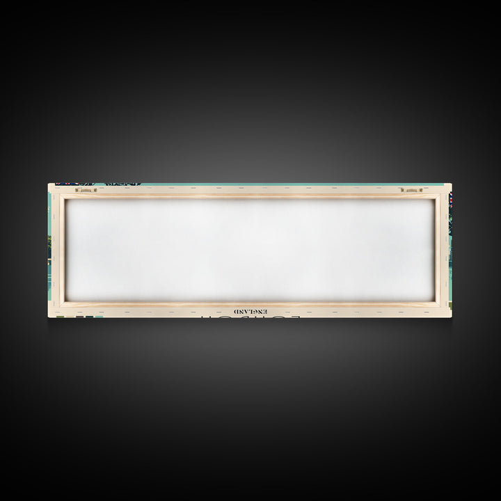 London, England Panoramic Canvas Print, London, England Painting, England Art, London Travel Poster, Travel Art, Guest Room Painting