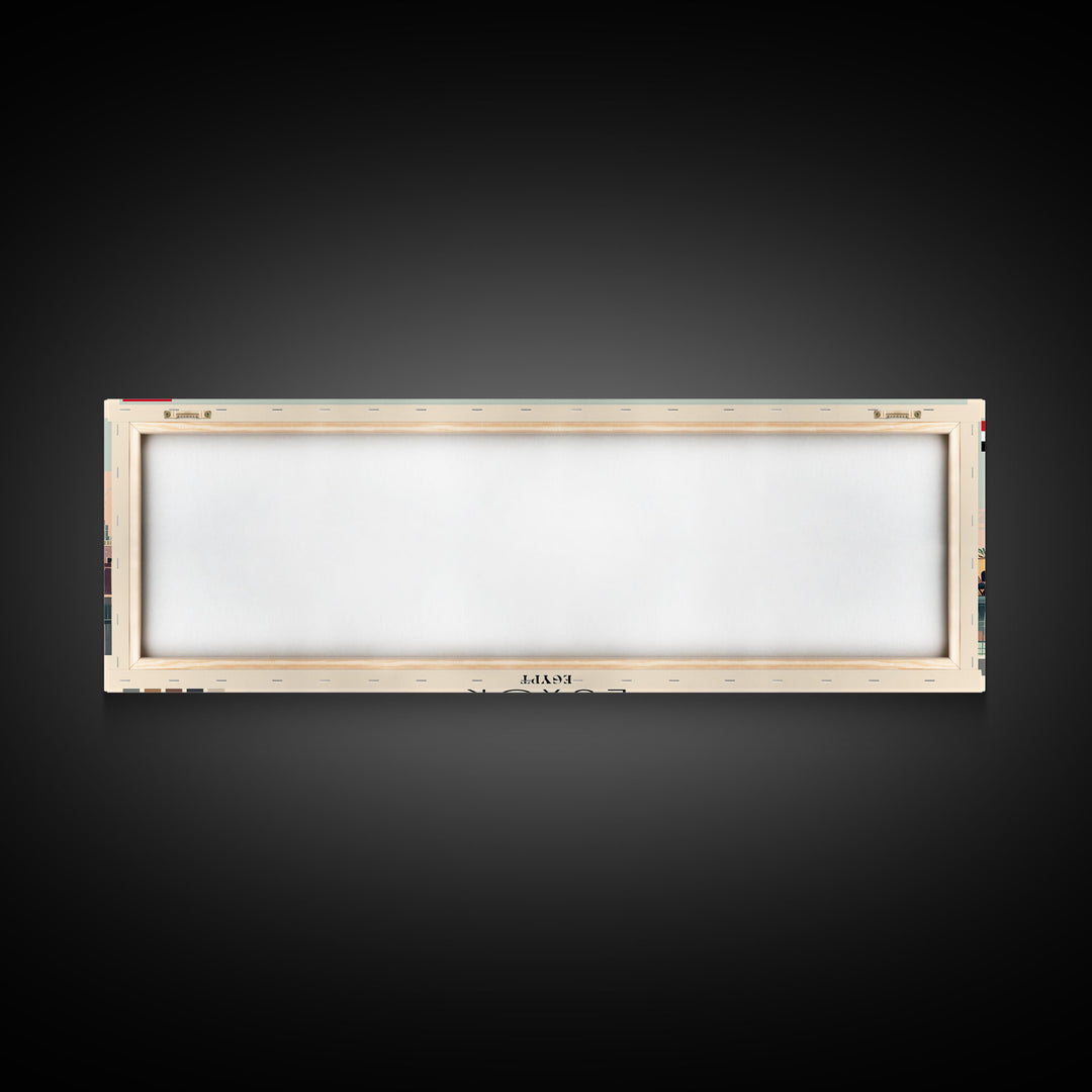 Luxor, Egypt Panoramic Canvas Print, Luxor, Egypt Painting, Egypt Art, Luxor Travel Poster, Travel Art, Vacation Gift