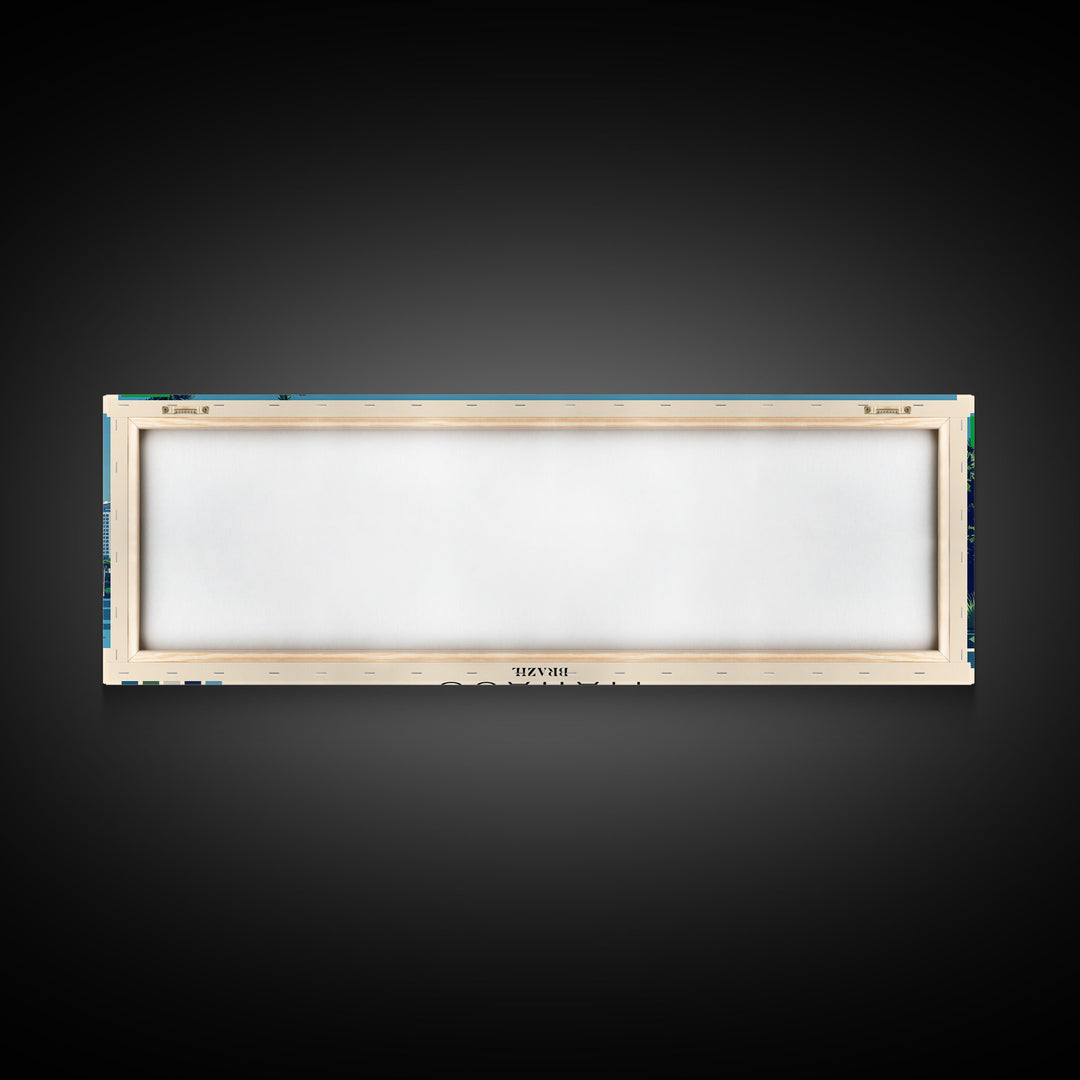 Manaus, Brazil Panoramic Canvas Print, Manaus, Brazil Painting, Brazil Art, Manaus Travel Poster, Travel Art, Guest Room Painting