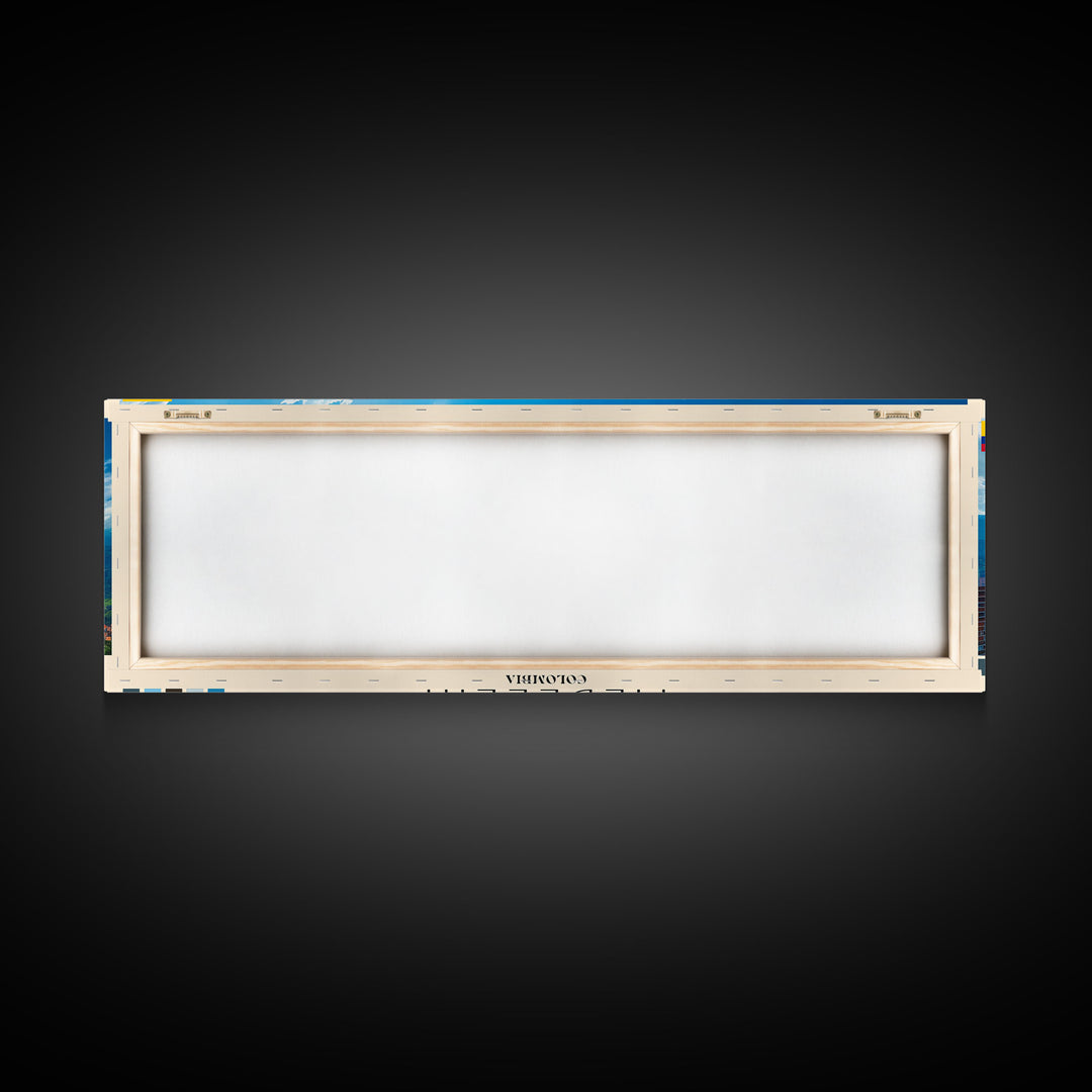 Medellin, Colombia Panoramic Canvas Print, Medellin, Colombia Painting, Colombia Art, Medellin Travel Poster, Travel Art, Vacation Gift