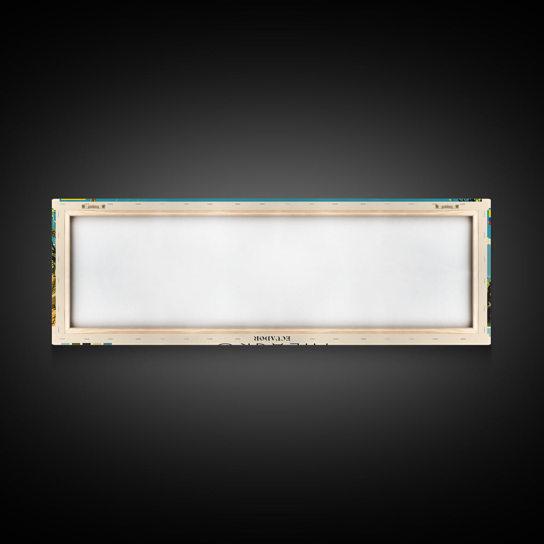 Milagro, Ecuador Panoramic Canvas Print, Milagro, Ecuador Painting, Ecuador Art, Milagro Travel Poster, Travel Art, Vacation Gift