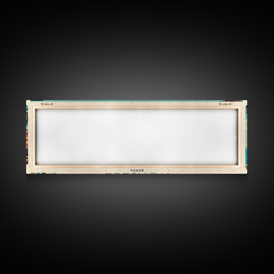 Mombasa, Kenya Panoramic Canvas Print, Mombasa, Kenya Painting, Kenya Art, Mombasa Travel Poster, Travel Art, Guest Room Painting