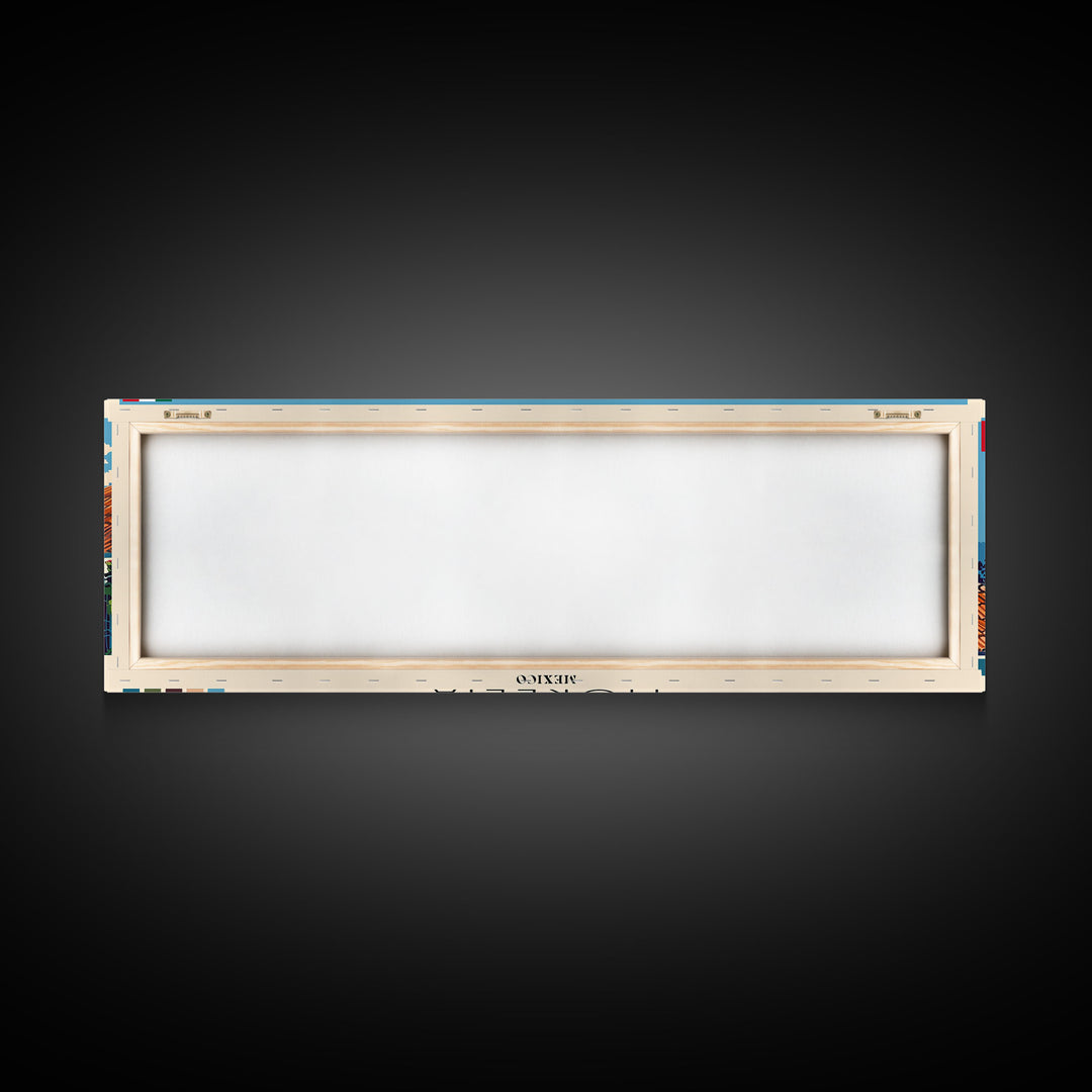 Morelia, Mexico Panoramic Canvas Print, Morelia, Mexico Painting, Mexico Art, Morelia Travel Poster, Travel Art, Vacation Gift