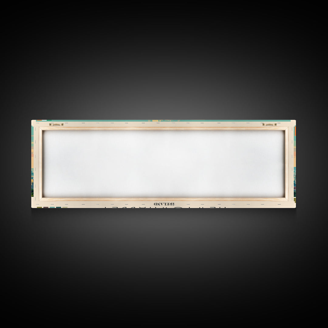 Newtownabbey, Ireland Panoramic Canvas Print, Newtownabbey, Ireland Painting, Ireland Art, Newtownabbey Travel Poster, Travel Art, Guest Room Painting
