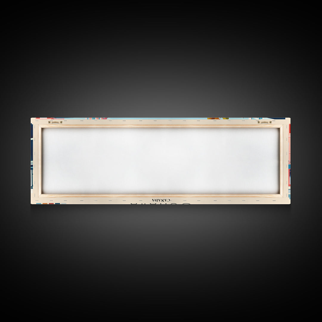 Oshawa, Canada Panoramic Canvas Print, Oshawa, Canada Painting, Canada Art, Oshawa Travel Poster, Travel Art, Housewarming Gift