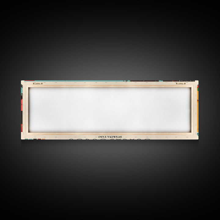 Ouagadougou, Burkina Faso Panoramic Canvas Print, Ouagadougou, Burkina Faso Painting, Burkina Faso Art, Ouagadougou Travel Poster, Travel Art, Guest Room Painting