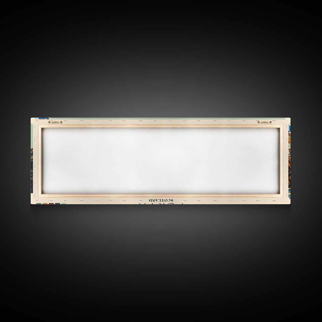Perth, Scotland Panoramic Canvas Print, Perth, Scotland Painting, Scotland Art, Perth Travel Poster, Travel Art, Living Room Painting