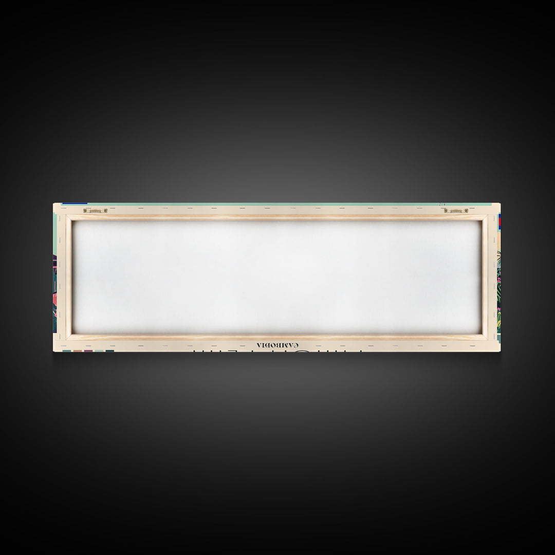 Phnom Penh, Cambodia Panoramic Canvas Print, Phnom Penh, Cambodia Painting, Cambodia Art, Phnom Penh Travel Poster, Travel Art, Guest Room Painting
