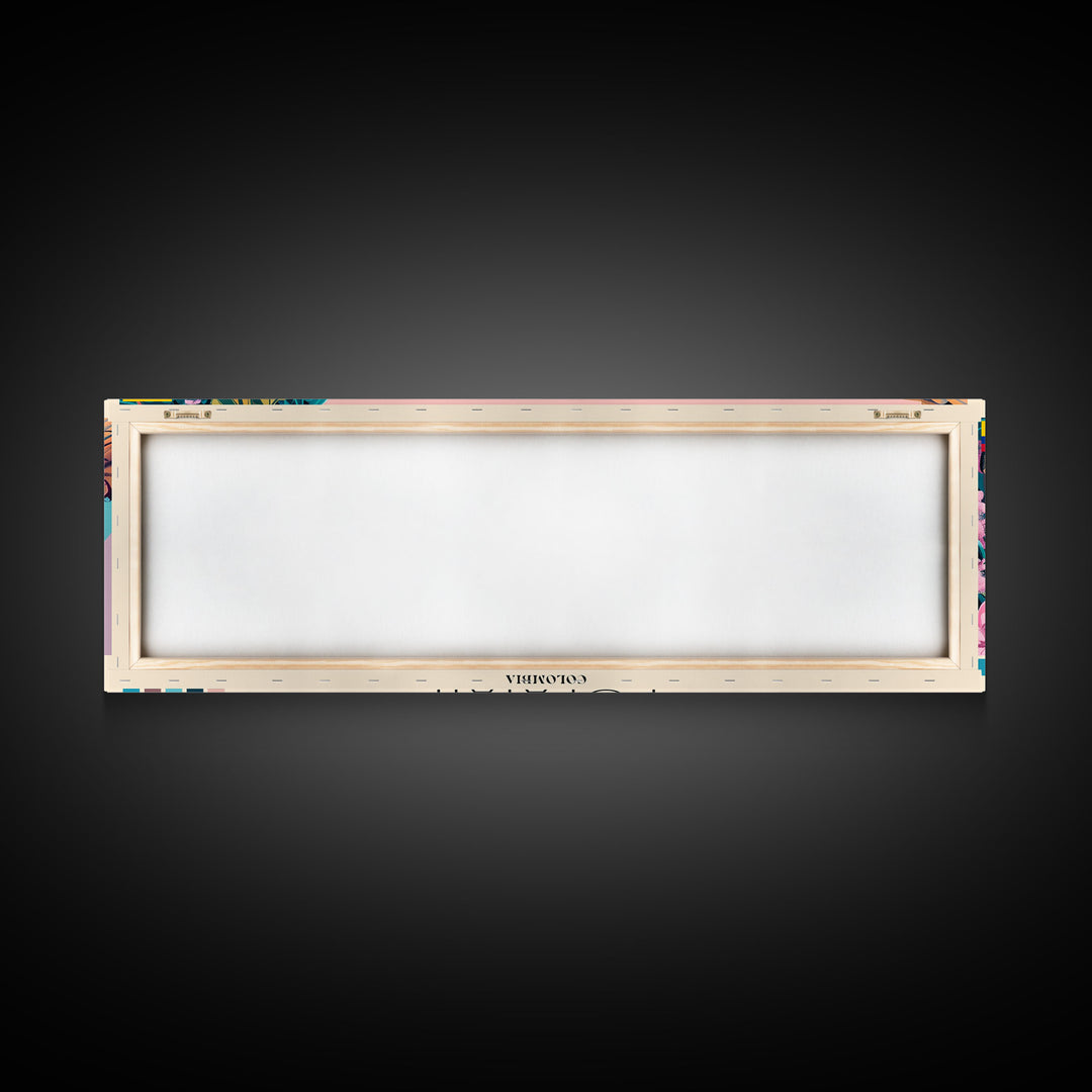 Popayan, Colombia Panoramic Canvas Print, Popayan, Colombia Painting, Colombia Art, Popayan Travel Poster, Travel Art, Vacation Gift