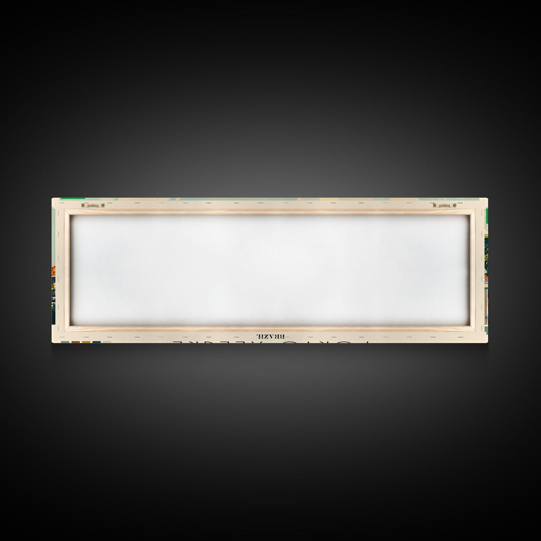 Porto Alegre, Brazil Panoramic Canvas Print, Porto Alegre, Brazil Painting, Brazil Art, Porto Alegre Travel Poster, Travel Art, Housewarming Gift